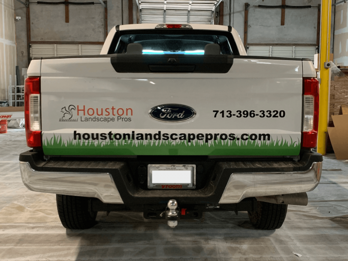 Pickup Truck Bed Wrap Landscape Partial Wrap Houston TX
