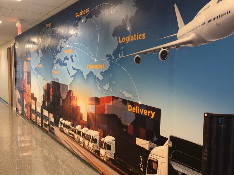 Indoor Hallway Wall Mural Graphic Wrap Interior Wall Graphic Wrap Houston