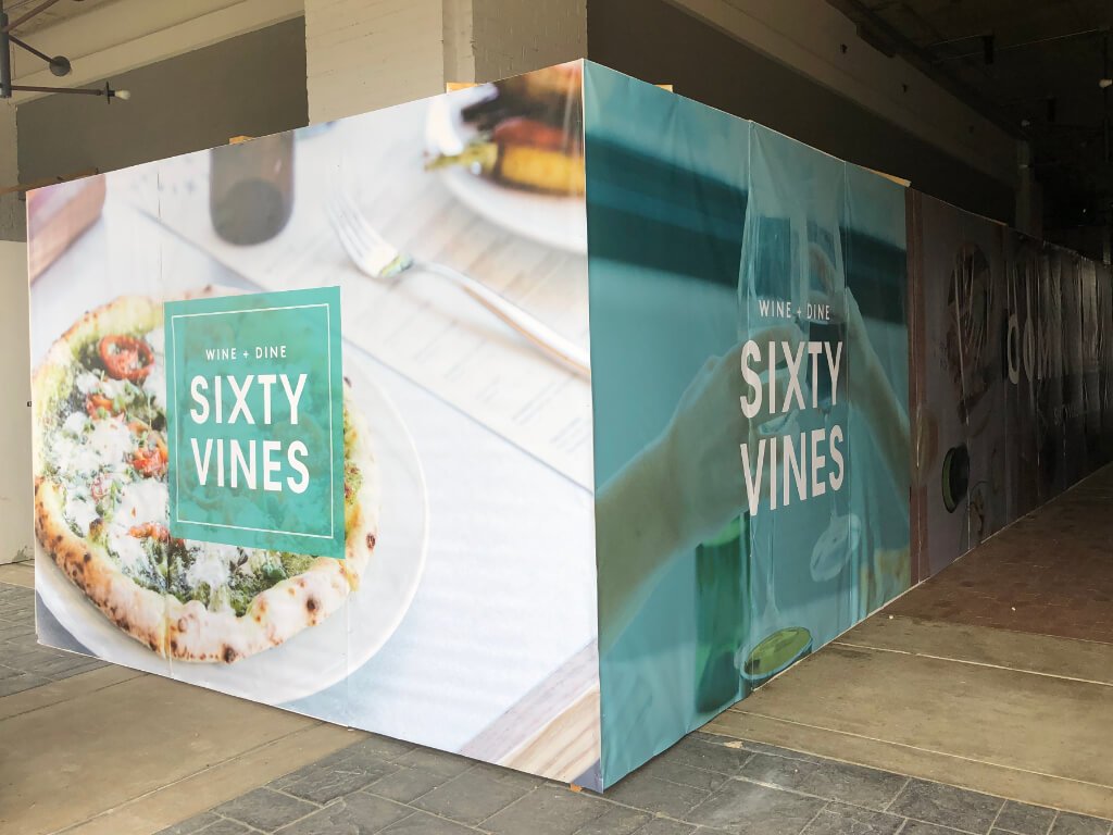 Outdoor Temporary Restaurant Wall Graphic Wrap Exterior Wall Graphic Wrap Graphics AtoZ