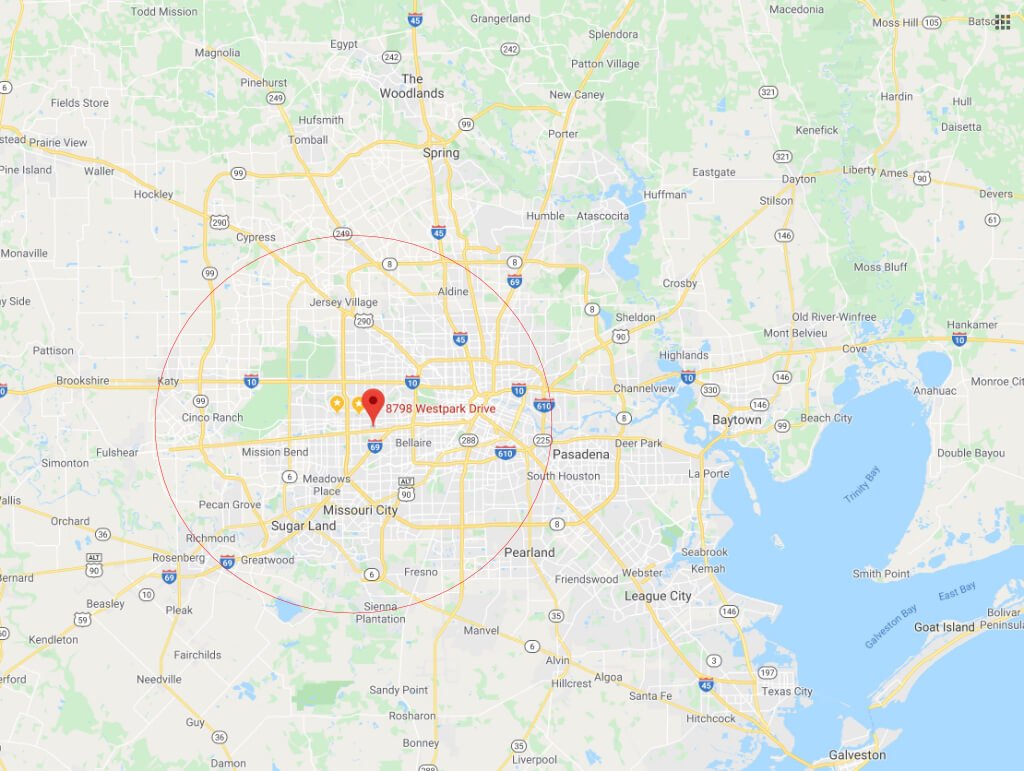 Coverage Area Map Houston Texas